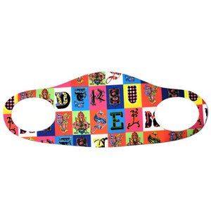 Fashion multi colored reusable, breathable soft cloth face mask.